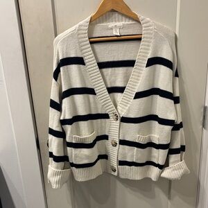 Striped Black and Cream Cardigan